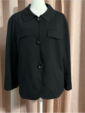 Talbots Black Collared Jacket Sz 14